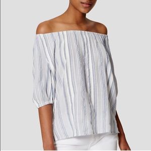 LOFT Striped Off the Shoulder Blouse